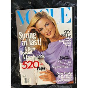 Vogue Magazine March 1999 Carolyn Murphy Naomi Campbell Spring Fashion Looks